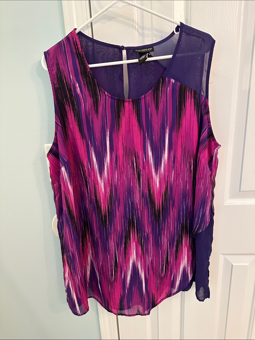 Catherines Pink  Purple Sleeveless Printed Tank